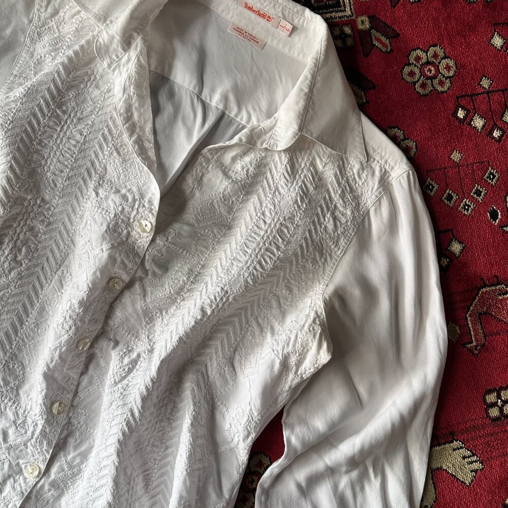 Timberland Button Up White Blouse